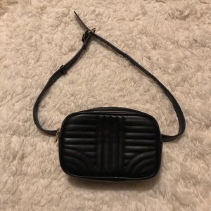 Black Patterned Belt Bag